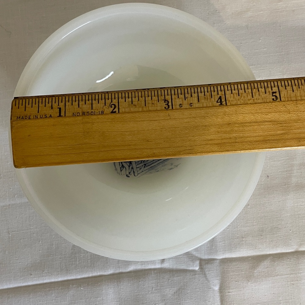 Vintage Milk Glass CURRIER & IVES Bowl - Picture 6 of 6